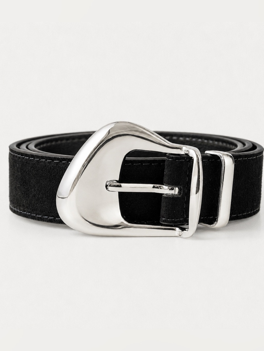 Ornate Buckle Black Soft Belt
